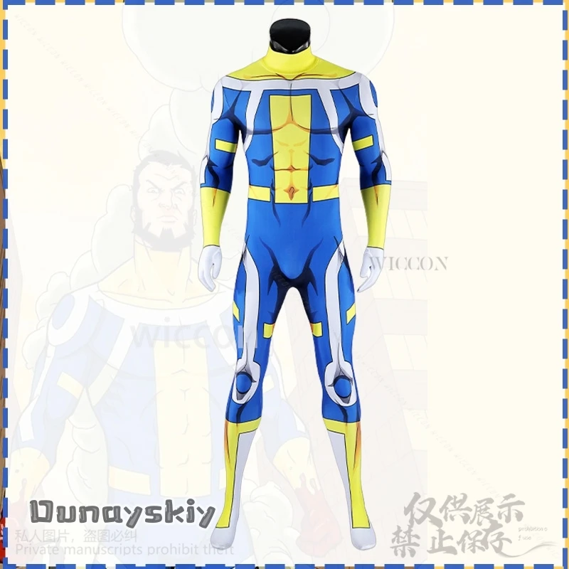 Костюм для косплея Immortal Anime Invincibleee, синий, желтый комбинезон, боди, сексуальная униформа, боевой костюм героя, униформа для девочек
