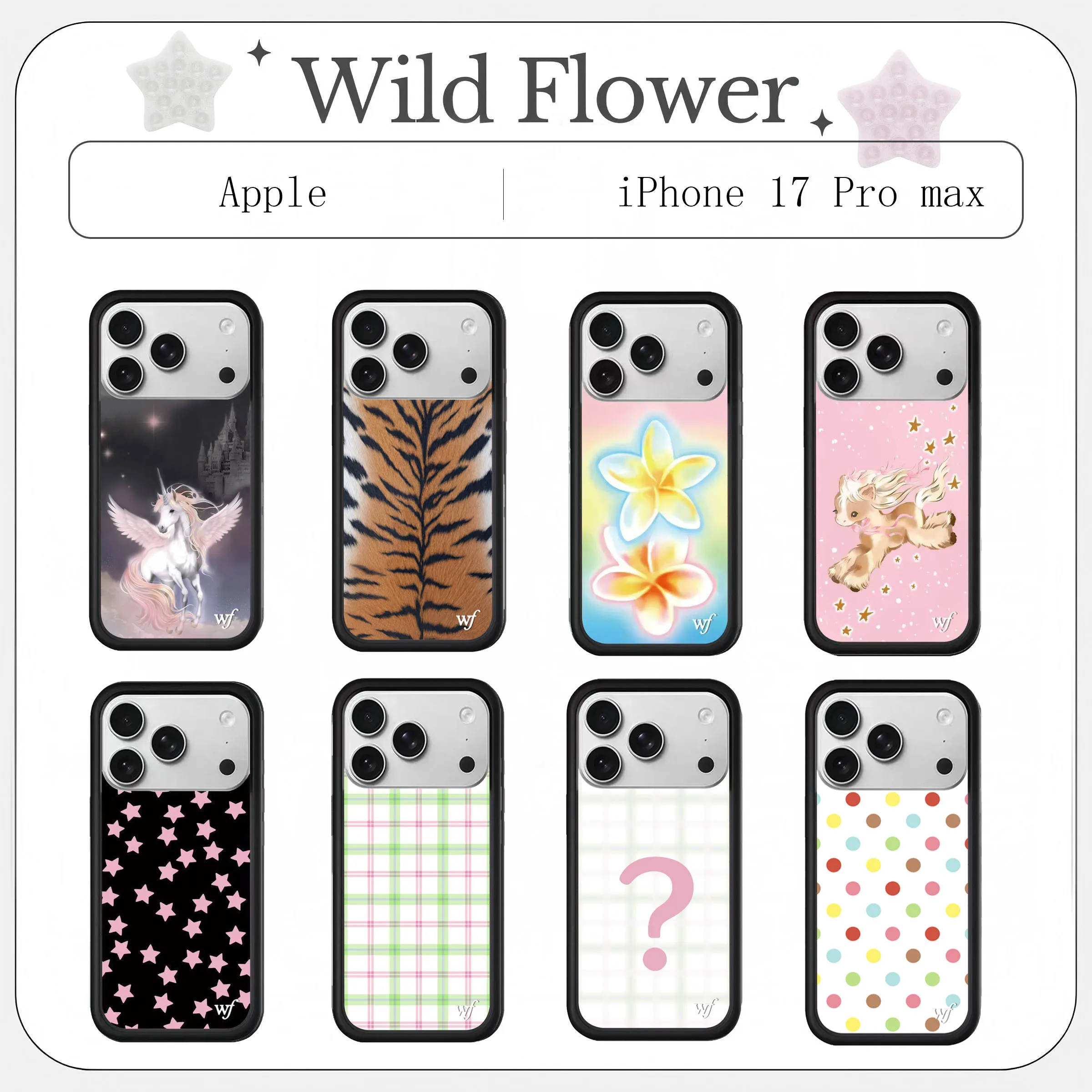 

New 2026 Wildflower Tiger pattern Series Print Case For iPhone 17 16 15 14 13 12 Pro Max Plus Air INS Angel Horse Shockproof Cov