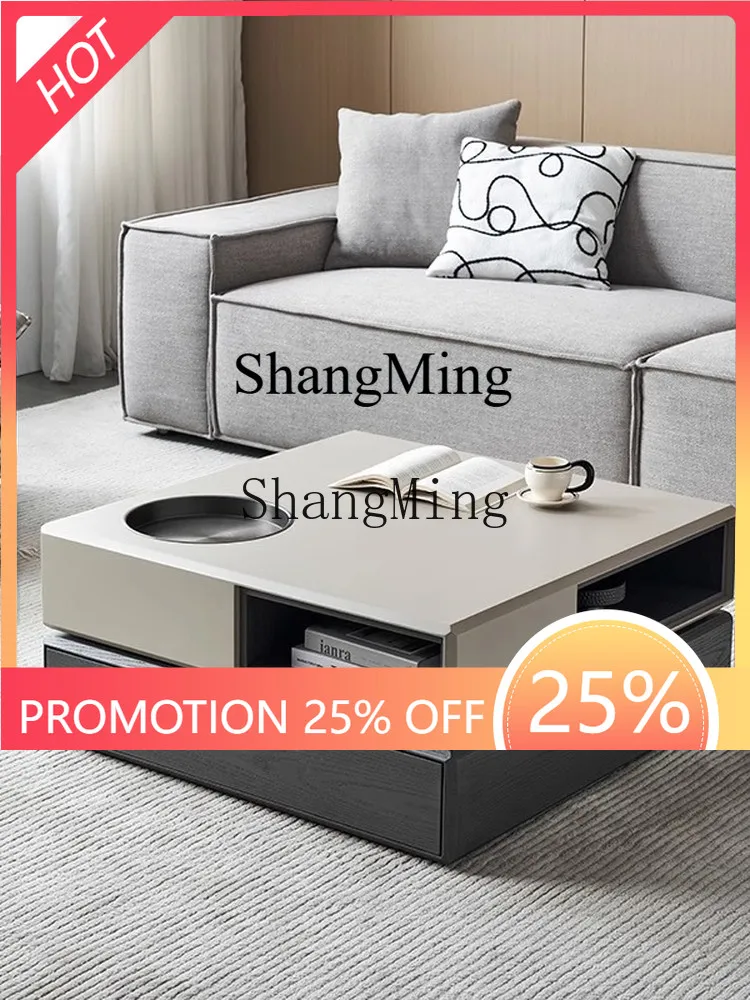 

FG simple light luxury high-end square combination rotating coffee table new small apartment living room home modern table