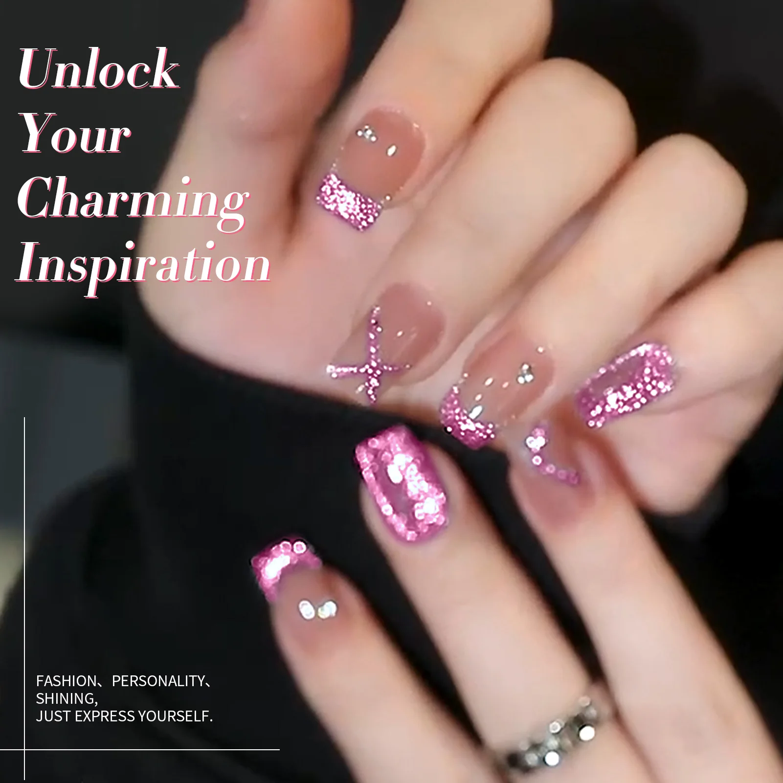 BORN PRETTY Juego de esmaltes de uñas de gel magnético Platinum Cat, 6 botellas, holográficos, brillo brillante, diseño de kit de decoración de uñas LED UV