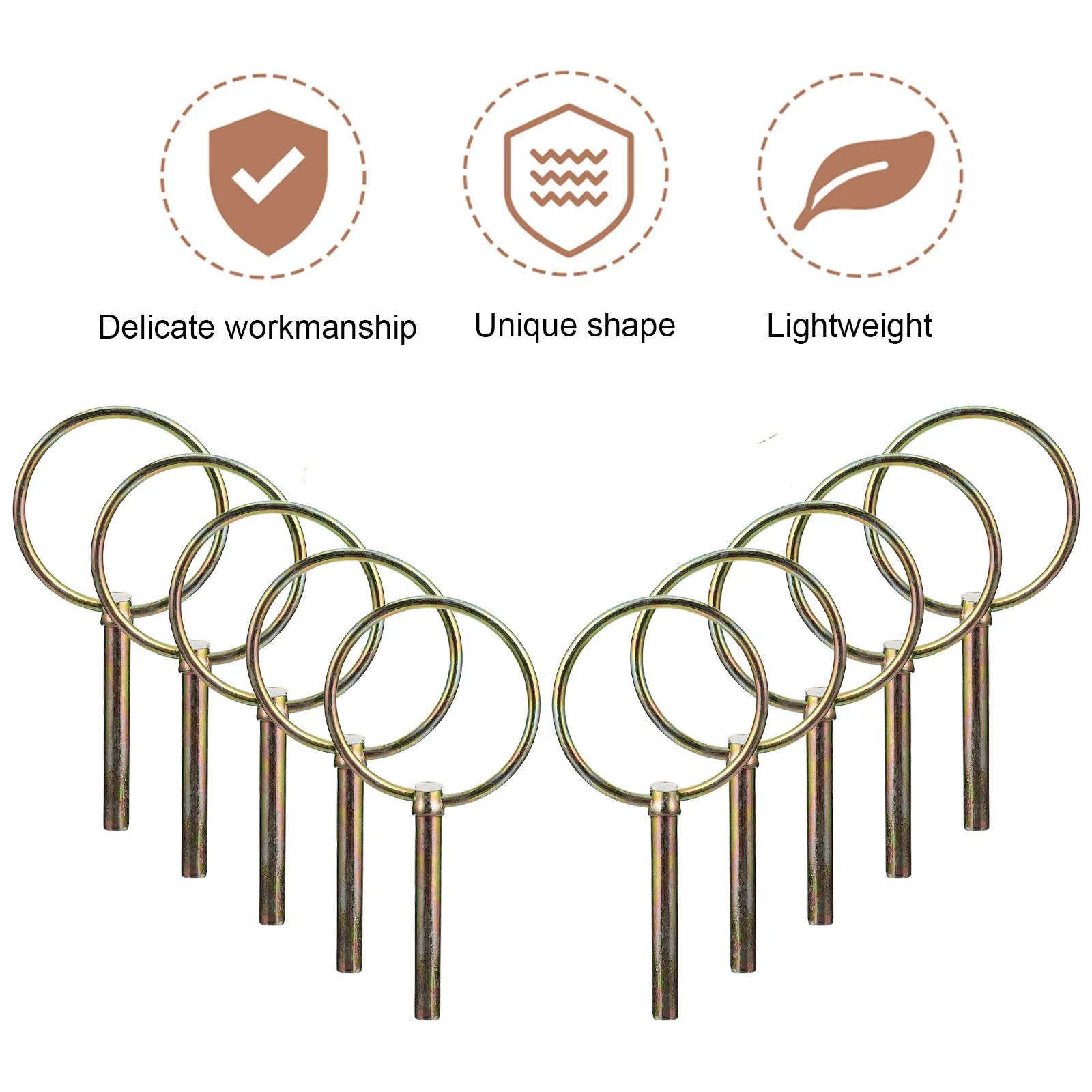 

10Pcs Spring-Loaded Lynch Pins Heavy Duty Linch Pin Lock for Farm Tractors Trailer Hitch Receivers Pin Fastener