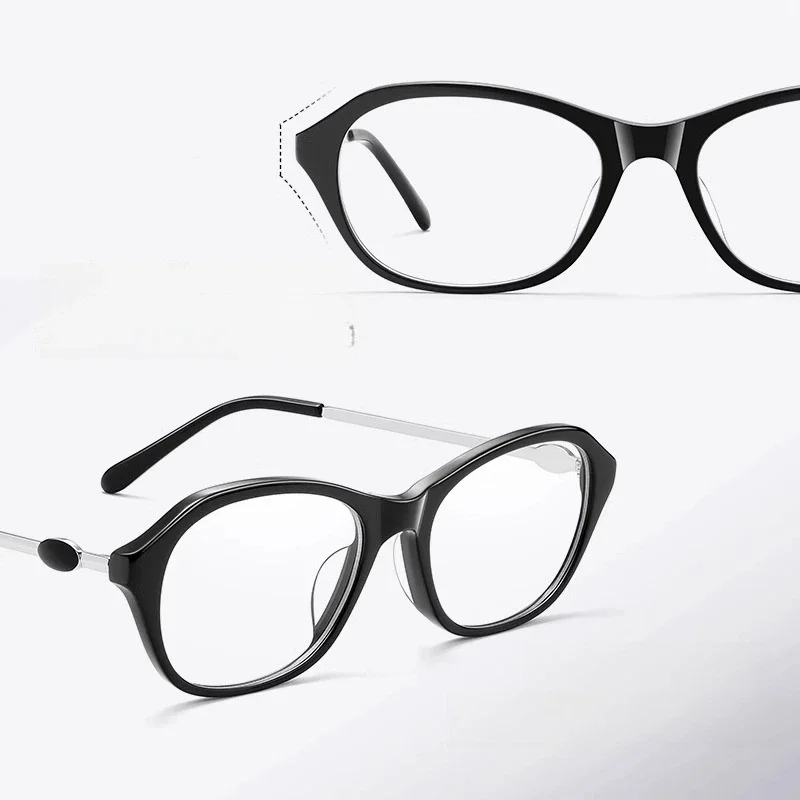 OLLYMURS, nueva moda, gafas Retro de ojo de gato para mujer, gafas de lujo de acetato ovaladas graduadas ópticas, montura de gafas de alta gama J6053L