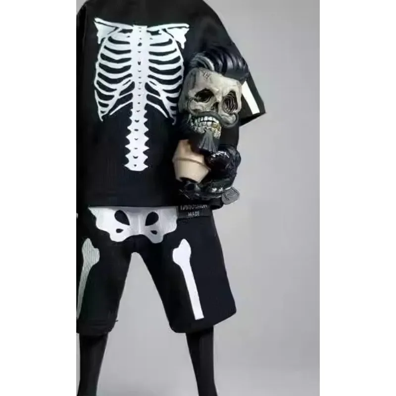 1/6 escala brinquedos moda na moda preto impresso camiseta shorts modelo de roupas para 12 ''masculino/feminino figuras de ação decoração do corpo