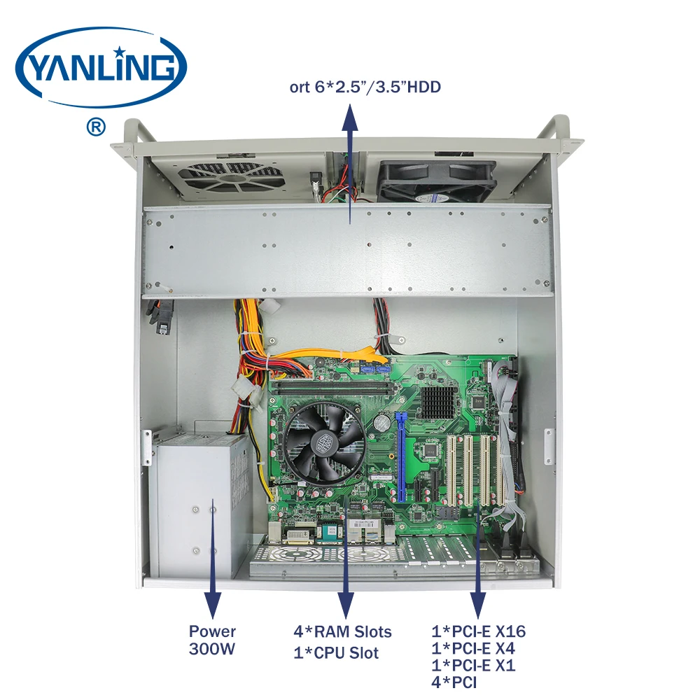 

Hot Sale NVR 4U Rack Server H110 I3 6100 Chipset Core I3 I5 I7 CPU NAS Storage Support 3*3.5'' SSD/HDD