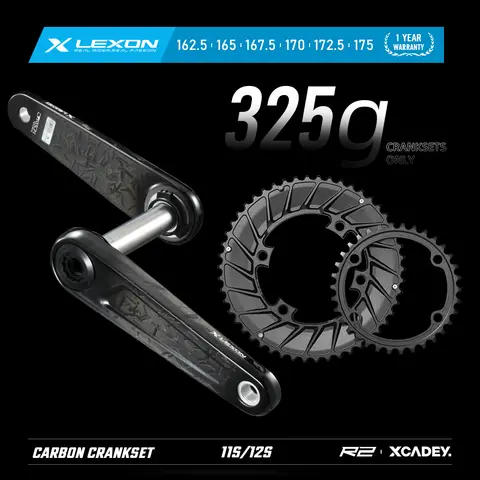 LEXON ロードフルカーボンクランクセット、超軽量325gバイククランク