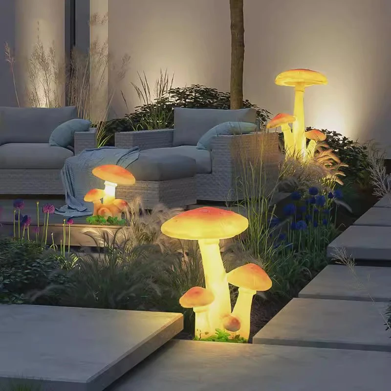 

Светящийся грибной светильник для газона, солнечное светодиодное наружное освещение, не солнечный свет, украшение для сада, уличный садовый светильник