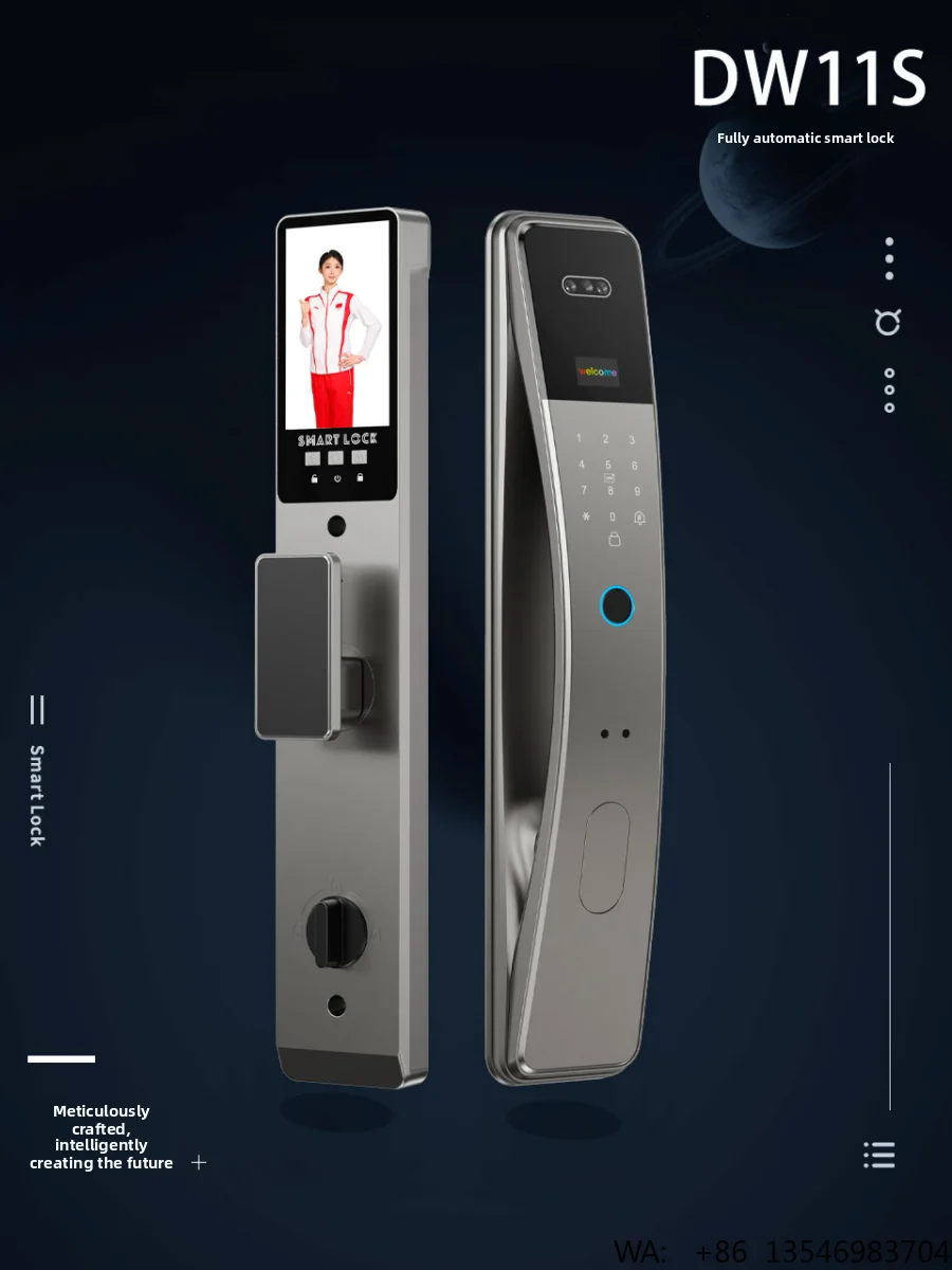 

Tuya Smart Lock 4.5" Display Face Recognition Live Fingerprint Remote Access Emergency Type-C Charging Camera Doorbell Cloud