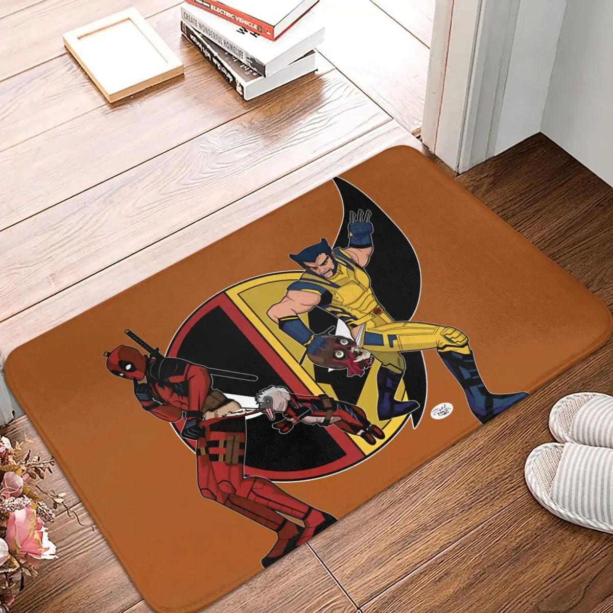 Deadpool & Wolverine Bath Mat Popular Movies Doormat Flannel Carpet Entrance Door Rug Home Decor