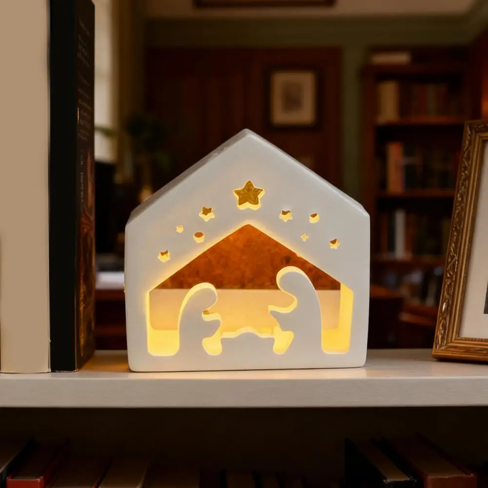 Nativity Scene Silicone Mold Handmade Christmas Nativity Lamp Silicone Mold for Diy Birth of Jesus Scene Ornament Crafts Gypsum view 3