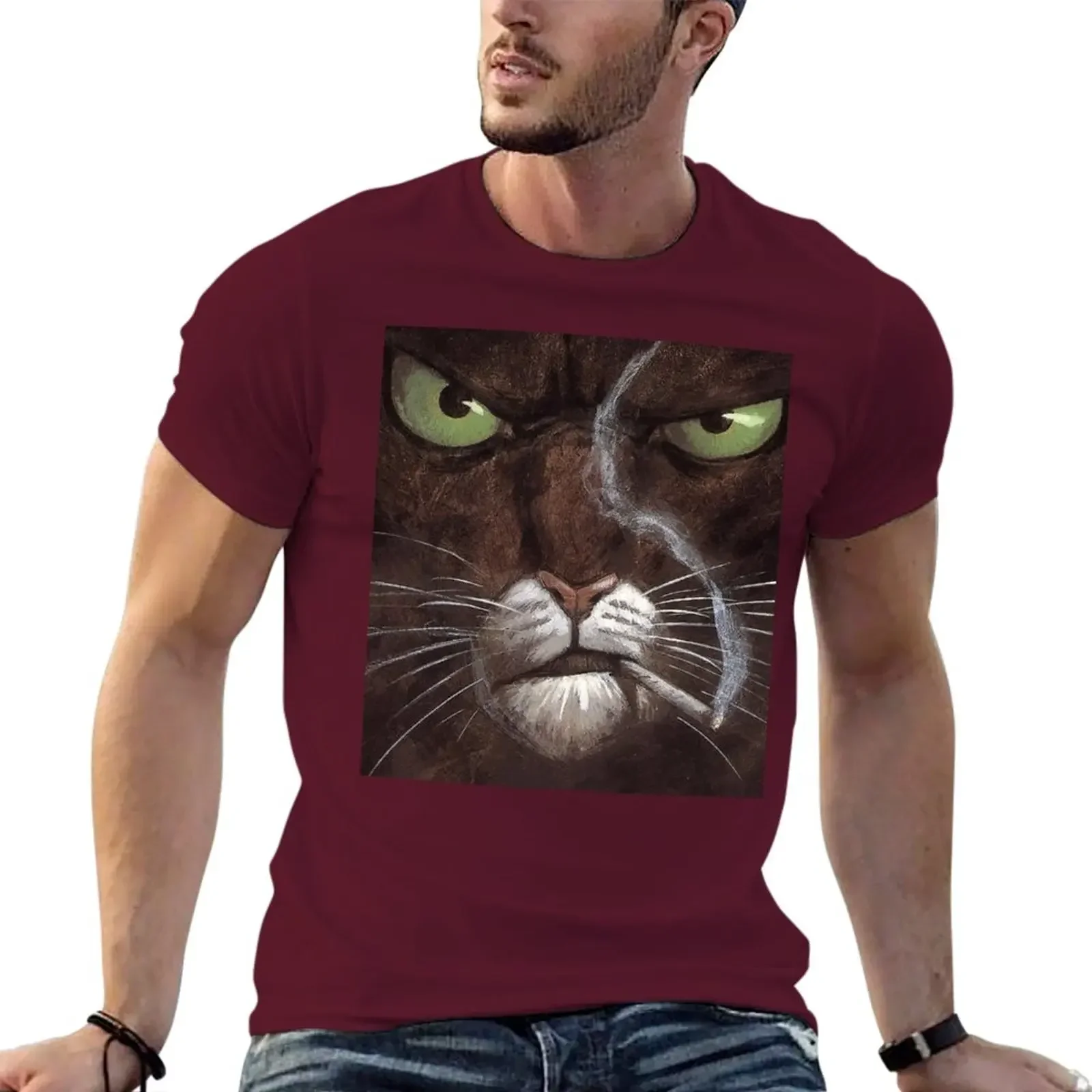 anime boys animal print shirt summer top korean fashion mens t shirts Blacksad illustration by Juanjo Guarindo T-Shirt Outfits