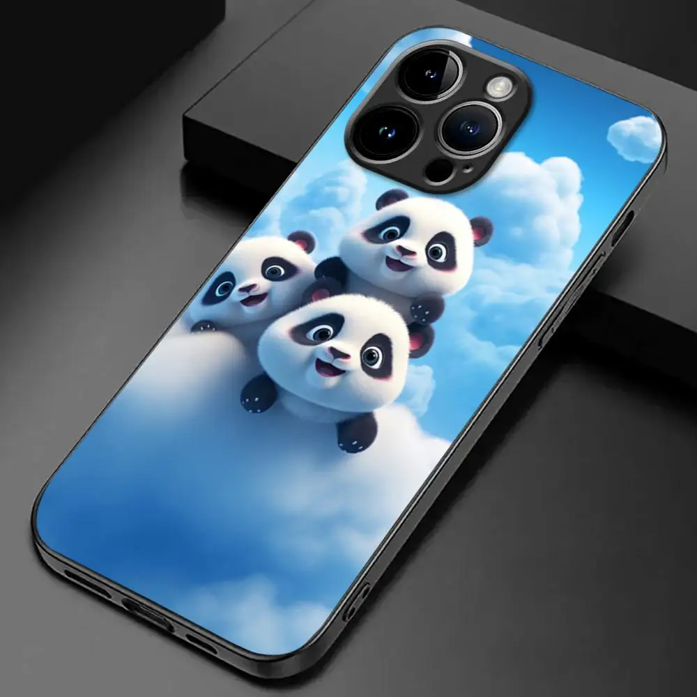 Funny Cute Red Panda Cartoon Phone Case For iPhone 15 14 13 12 11 X XR XS XSMAX 8 7 Plus Mini Pro Max Soft Black Phone Cover