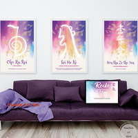 Reiki Symbols Cho Ku Rei Yoga Aura Art Energy Reiki Healing Spiritual Poster Canvas Painting Wall Prints Picture Room Home Decor