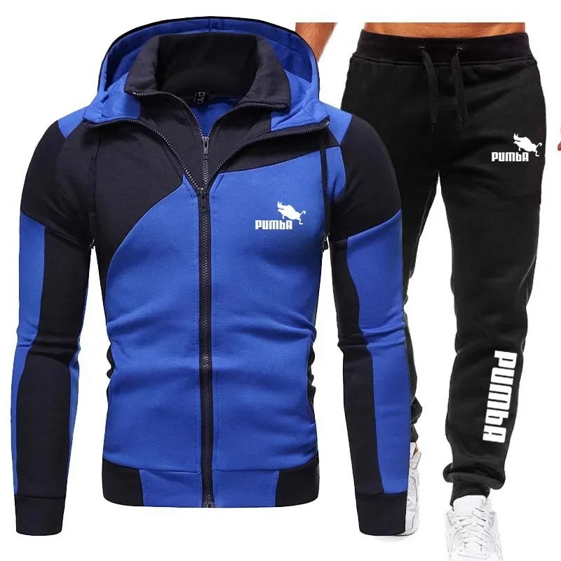 2023 New Arrival Mens Zipper Tracksuit Hoodies and Black Sweatpants High Quality Male Outdoor Casual Sports Jacket Jogging Suit