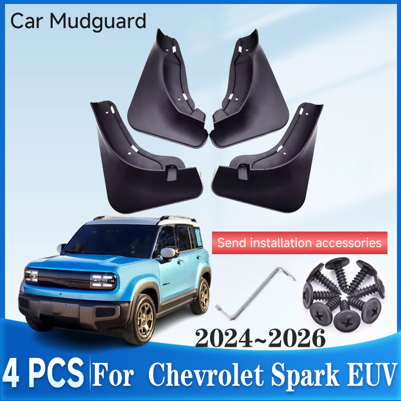 

Автомобильные брызговики для Chevrolet Spark EUV 2025, аксессуары 2024 2026, защита от брызг, автоматические брызговики, брызговики, крылья, автомобильные аксессуары