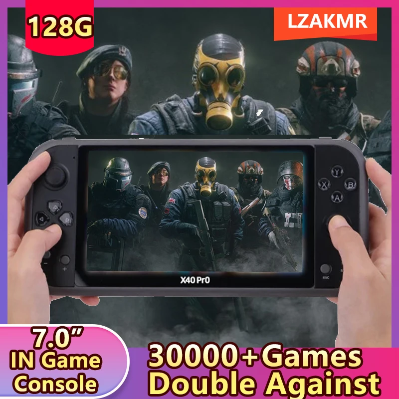 

LZAKMR NEW X40Pro 7.0" LCD Double Rocker Portable Game Console Video Built In 30000+ Games MP4 Player For GBA/NES Child‘s Gifts