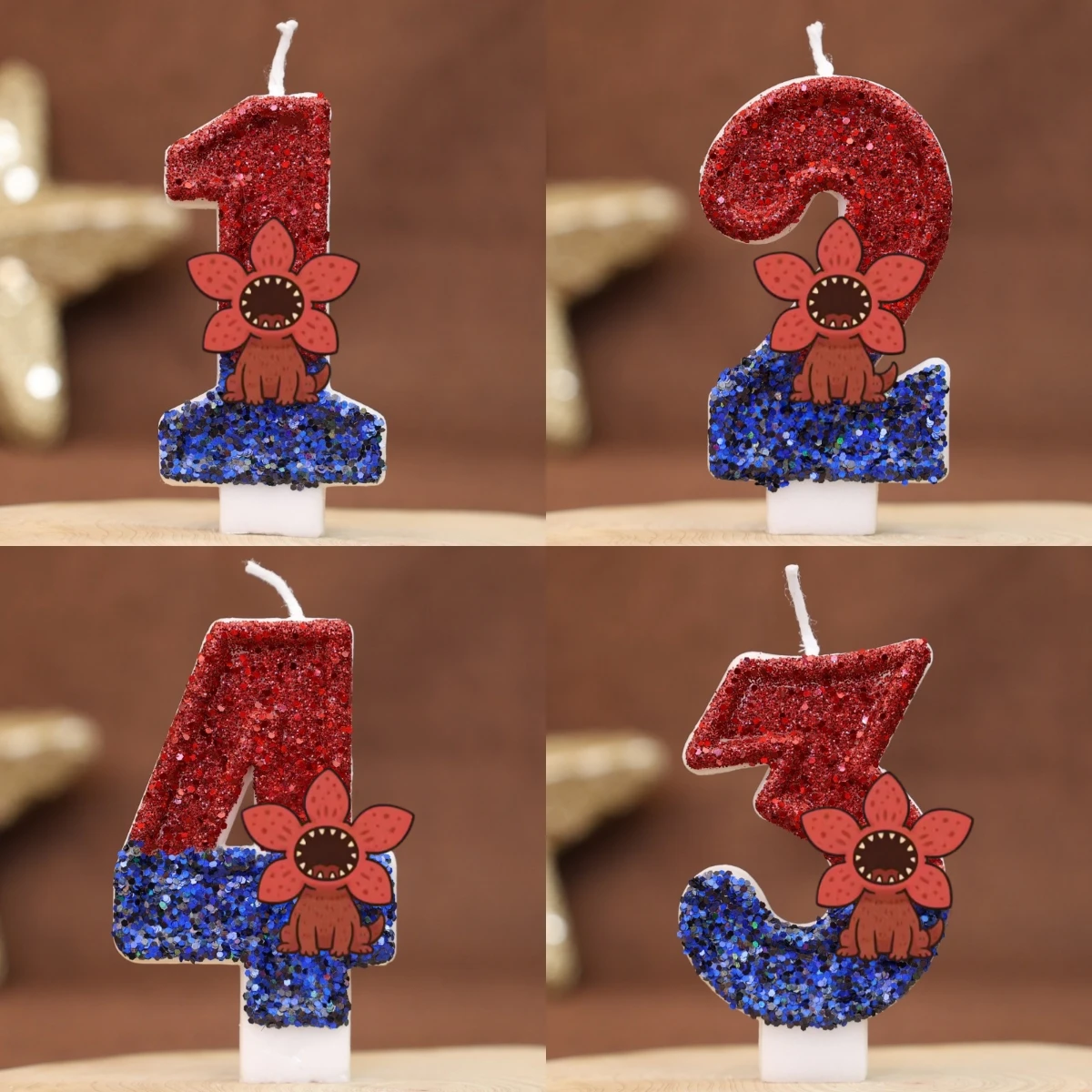 Vela Digital Temática Stranger Things Números 0-9 para Decoração de Bolo de Aniversário Infantil, Acessórios de Festa de Desenho Animado