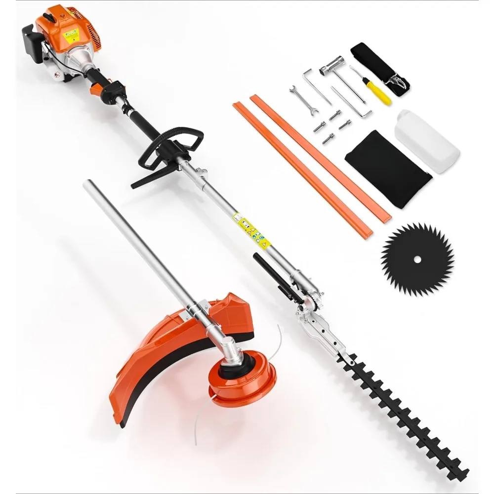 52cc 3 in 1 Gas String Trimmer with Gas Hedge Trimmer,2-Stroke Brush Cutter Gas Powered,Gas Weed Eater Trimmer for Weeds