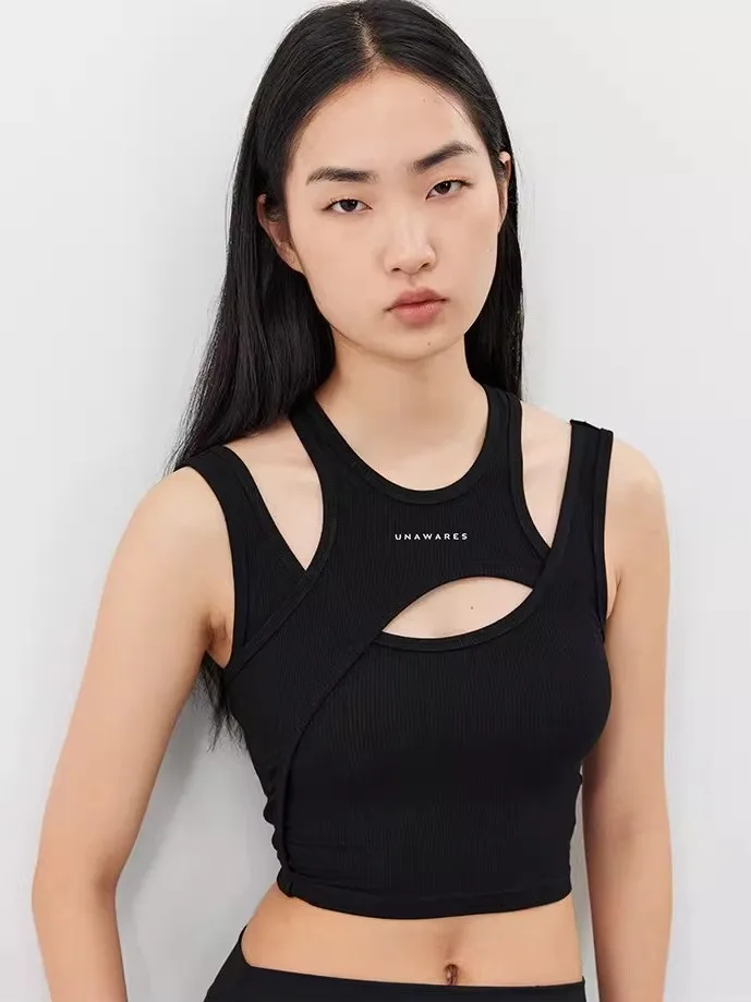 

Unawares Misaligned Structure Knitted Jumpsuit Vest ort Inner Wear Women's Faion Hollow out Slim Fit Summer Ciwalk