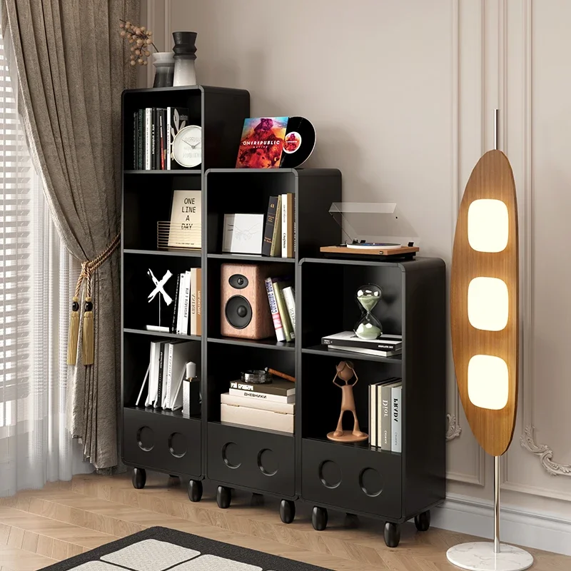 

Cabinet Storage Book Shelf Desk Organizer Wall Shelves Luxury Black Design Saving Space Muebles Almacenamiento Bookshelves