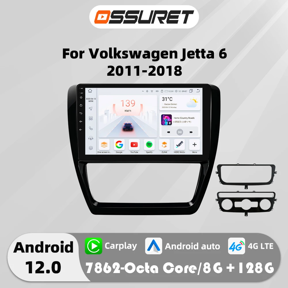 4G Carplay Android Autoradio for Volkswagen VW Jetta 6 Bora 2011-2018 Auto Multimedia player GPS navi Stereo 10.1