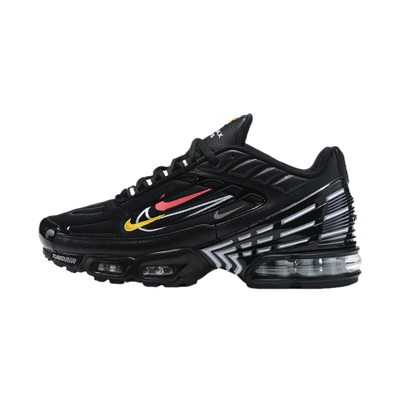 Nike Air Max Plus 3 Non Slip and Durable Mesh Breathable, Lightweight, Casual Outdoor Running Shoes for Men, Black and Red