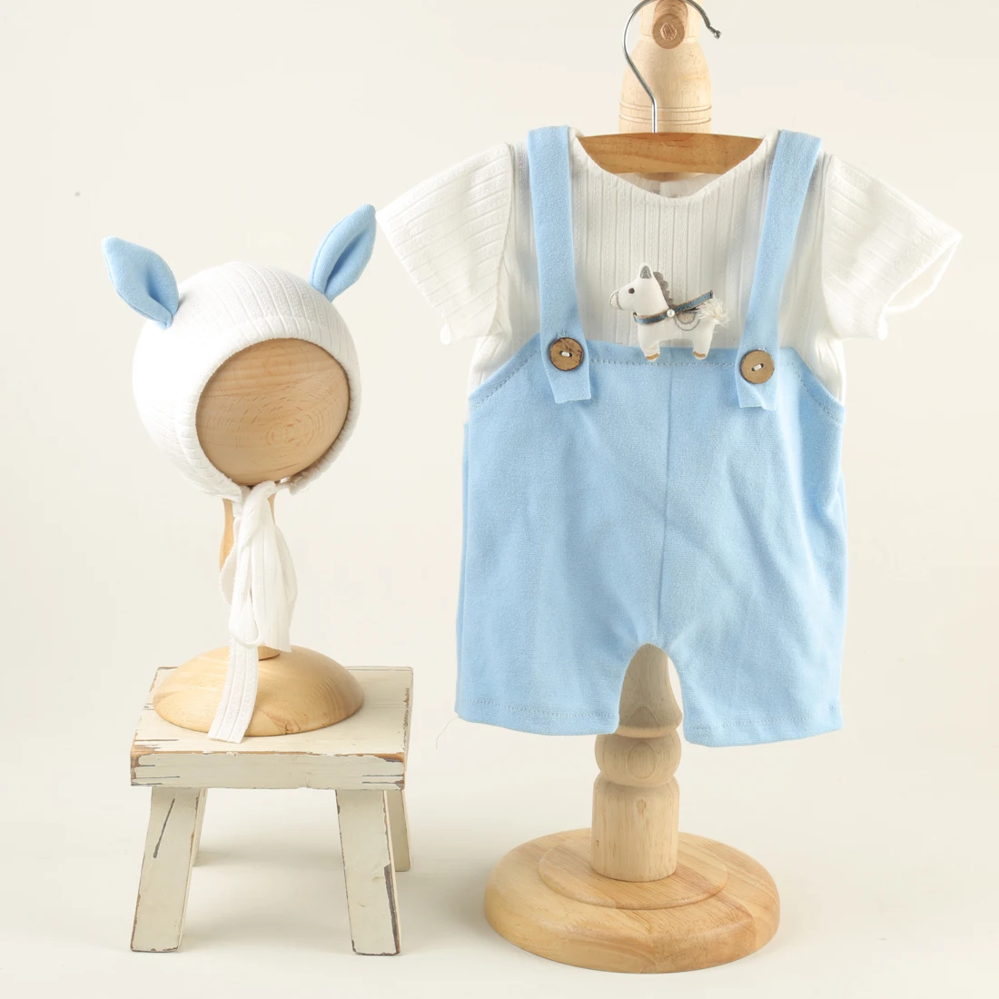 Newborn Outfit Baby Boy Overall Clothing Sewing Animal Onesie Infant Romper And Hat Set Newborn Photography Costumes
