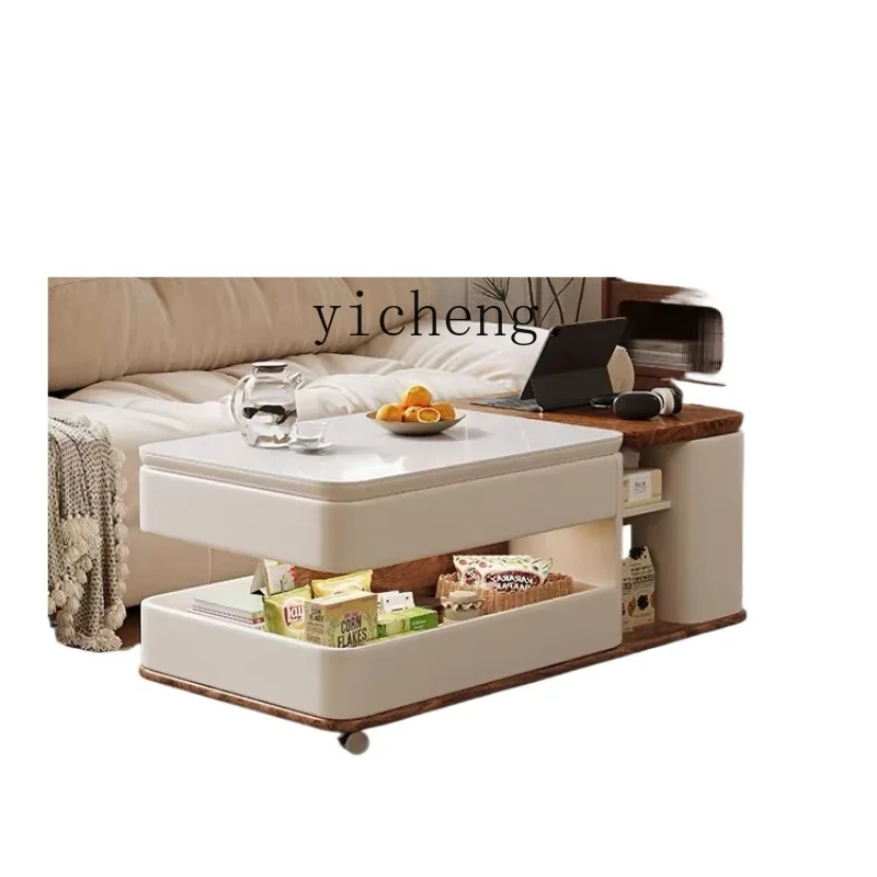 

ZC Living Room Home Lifting and Foldable Movable Cart New Modern Simple Sofa Side Cabinet Side Table