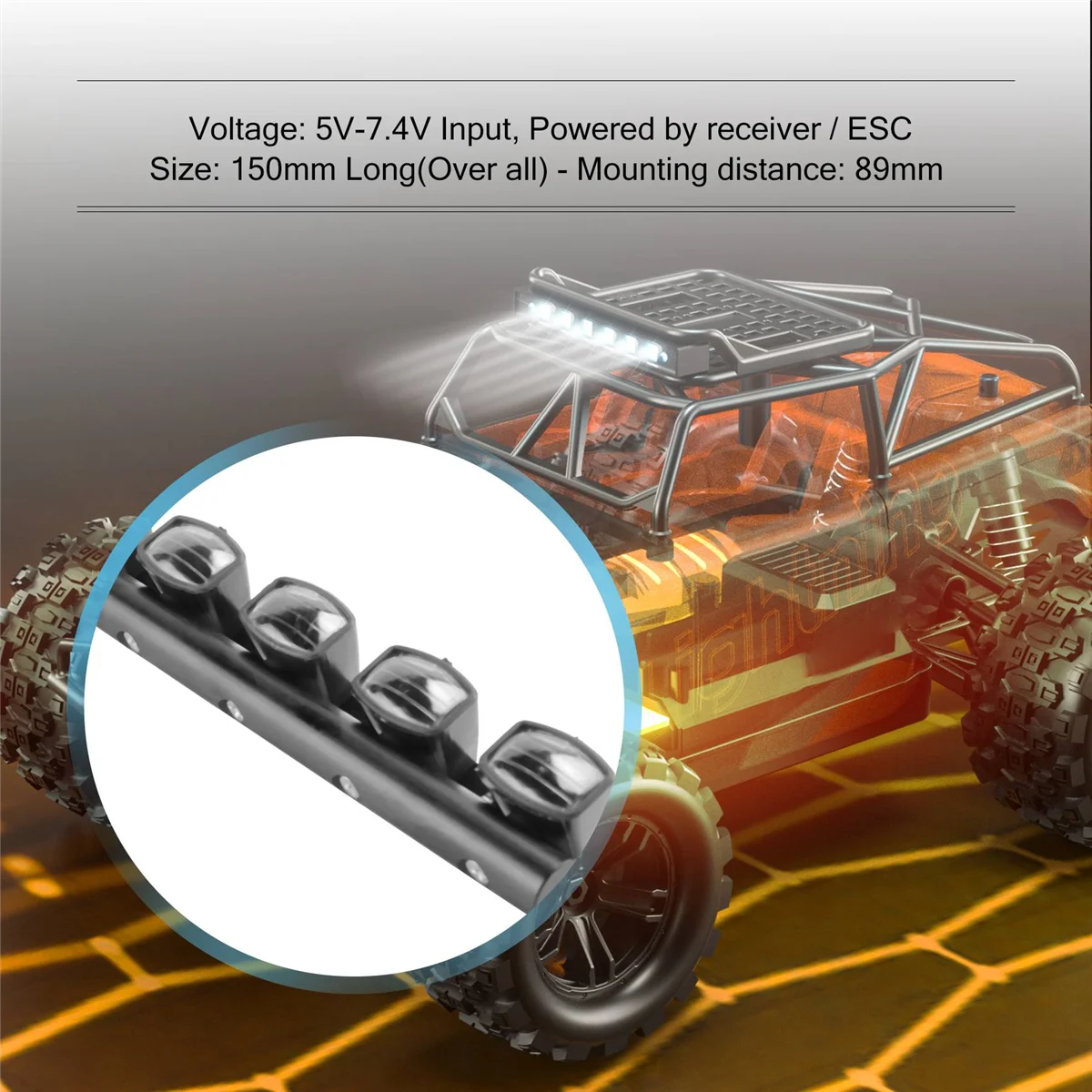 ชุด mobil RC ไฟแอลอีดี6ชิ้น lampu ATAP ตัวเครื่องสำหรับรถตีนตะขาบ1/10อุปกรณ์เสริมรถบรรทุก