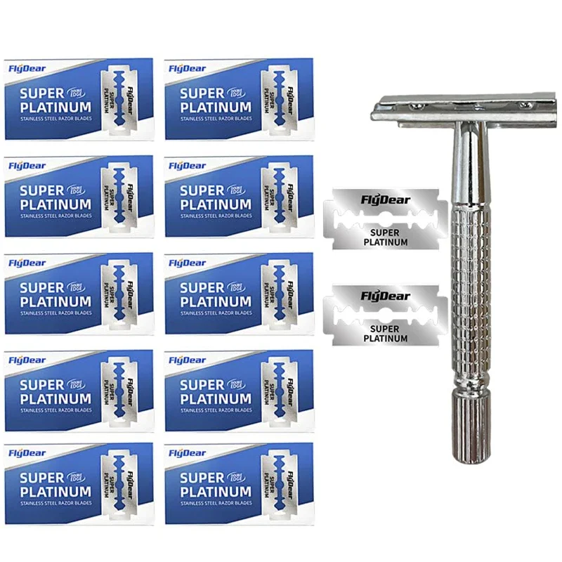 

Stainless steel double-sided shaver, men's shaver, sharp blade replaceable, old-fashioned shaver,suitable for hair removal
