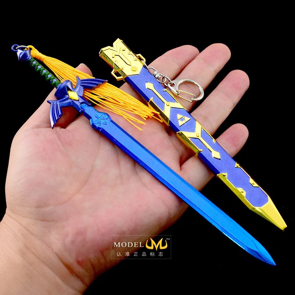 Hyrule الخيال سالدا ماستر السيف الأسلحة المعدنية نموذج السيف 22 سنتيمتر قلادة اكسسوارات المفاتيح حلية الحرف الهدايا لعب الصبي