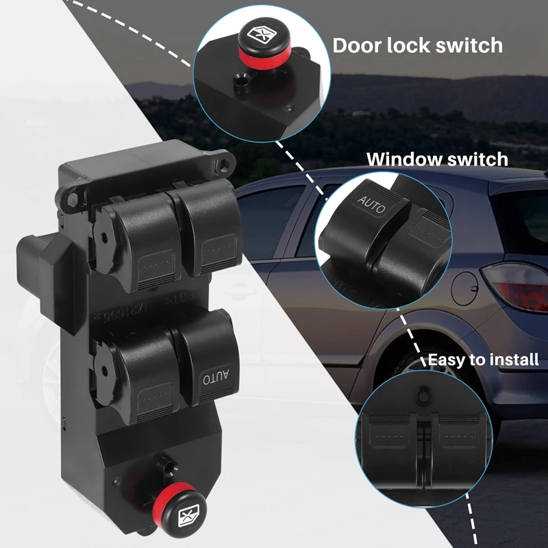Interruptor da janela de poder para Honda Civic, janela lateral do motorista, controle mestre, 35750-S5A-A02ZA, 2001-2005, CRV 2002-2006
