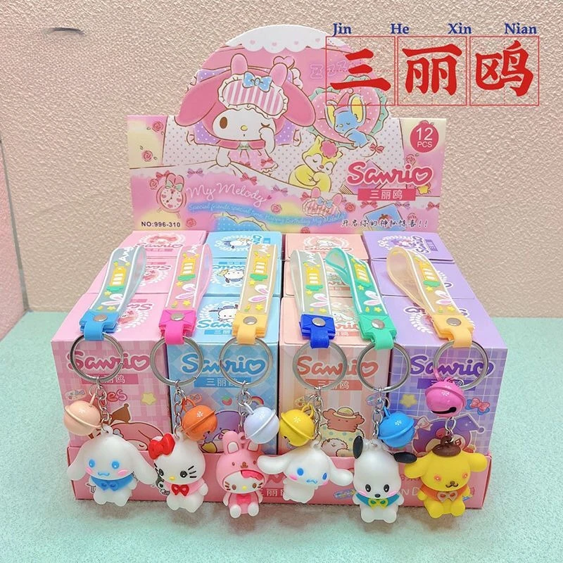 Sanrio serie Kuromi estudiante lindo dulce moda dibujos animados creativo hermoso diseño llavero bolso escolar colgante caja ciega regalo