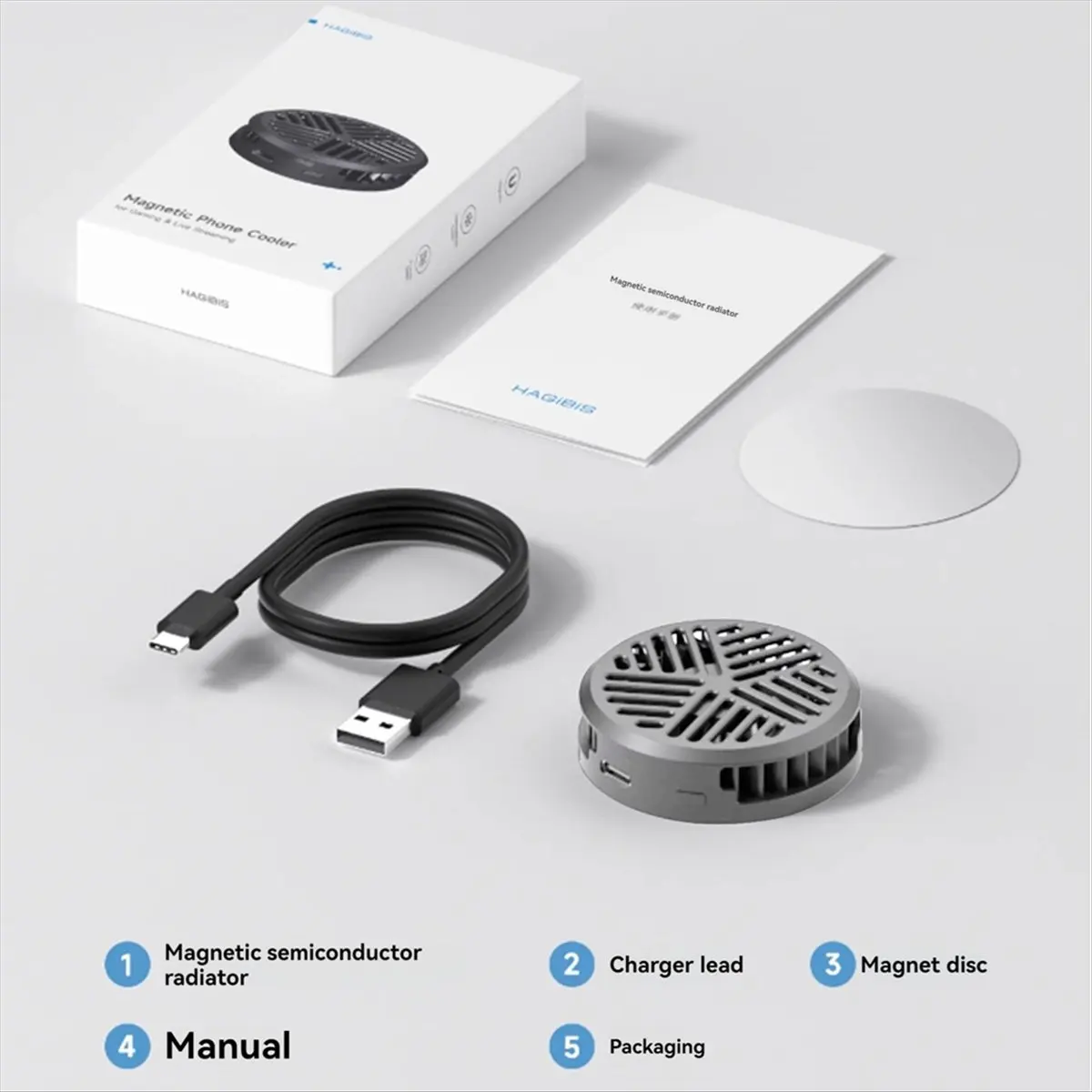 Magnetic Cell Phone Cooler Cooling Fan Mobile Phone Radiator for 15 Pro Black Gaming Live Stream A