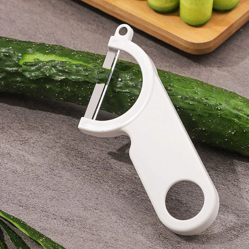 Stainless Steel Crooked Head Peeler Plastic Handle Fruit Melon Planer Multifunctional Apple Paring Knife Kitchen Accessories