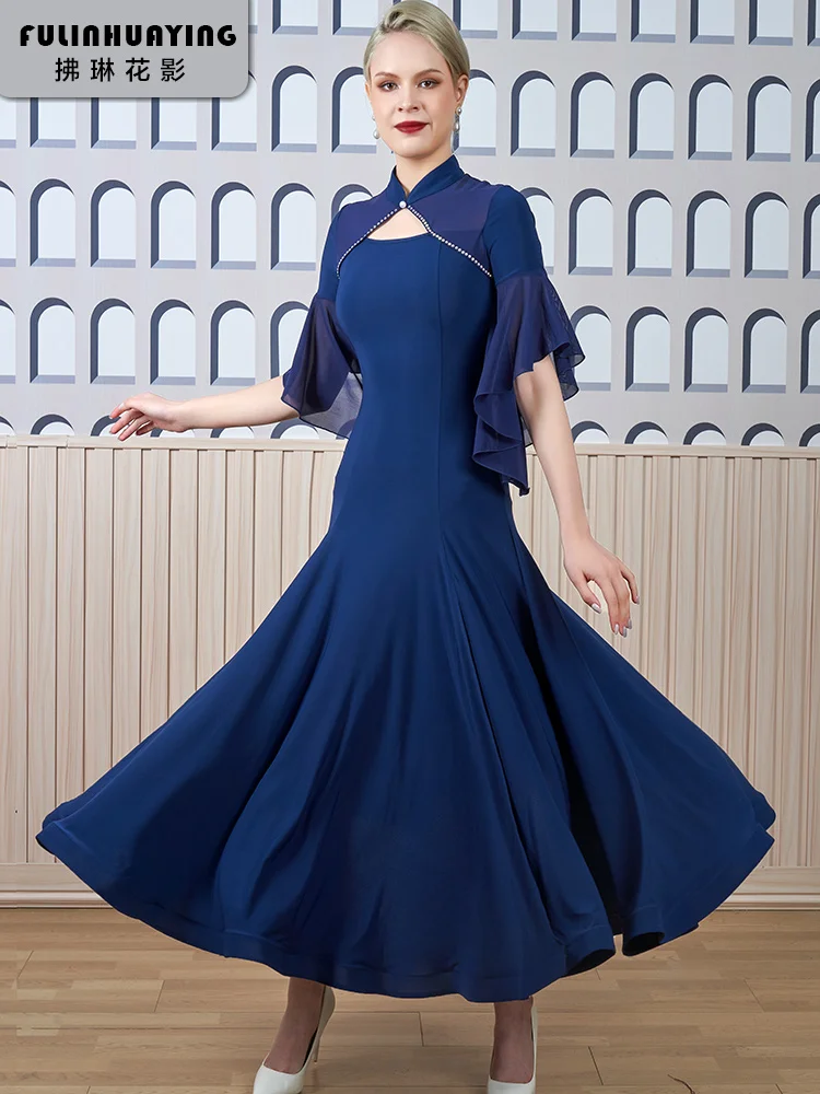 2022 Woman New Ballroom Waltz Modern Dance Dress Competition Standard Dancing Clothes Y0313