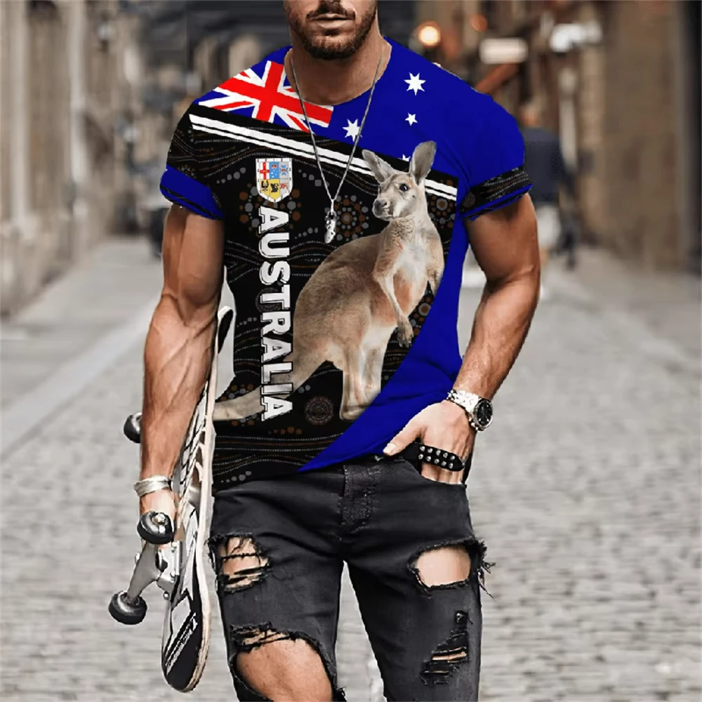 ملابس للرجال أستراليا الجرافيك تي شيرت الصيف الرجال تي شيرت قصير الأكمام تي شيرت للطفل تيز بلايز المتضخم تي شيرت عادية #3