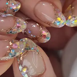 10PCS Handmade Spring/Summer press on nails Ballet Ribbon Blush Bloody Plaid Diamond Adam Mitchel Lambert Stick ons