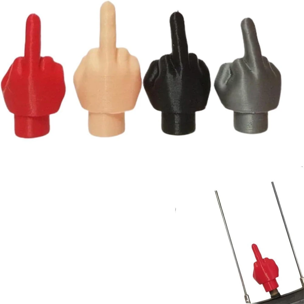 4pcs/bag Car Valve Stem Cap Funny Middle Finger Styling Tire Valve Cap Personality Glow-in-the-dark Motorcycle Car Accessories