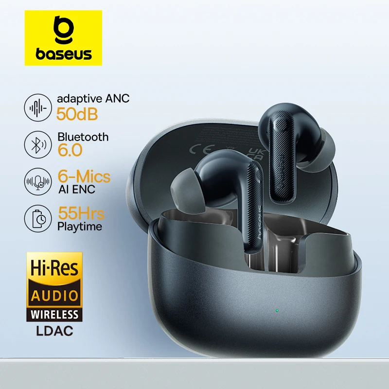 אוזניות אלחוטיות Baseus EP10 Pro ANC עם Bluetooth 6.0 🎧