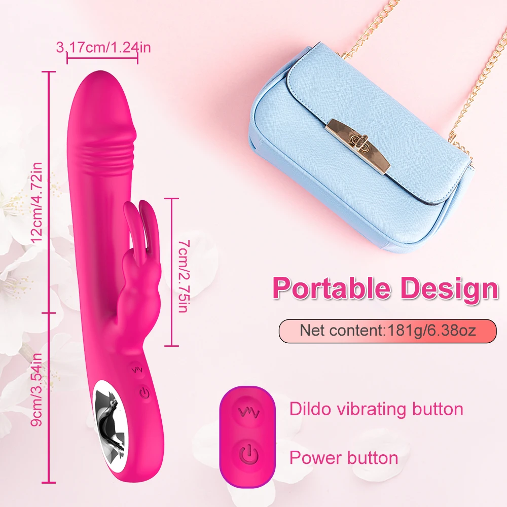 Vibrador Vibrador Coelho para Mulheres, Vibradores Poderosos Ponto G, Estimulador do Clitóris do Mamilo, Brinquedos Sexuais Femininos, Masturbador Adulto, Mercadorias