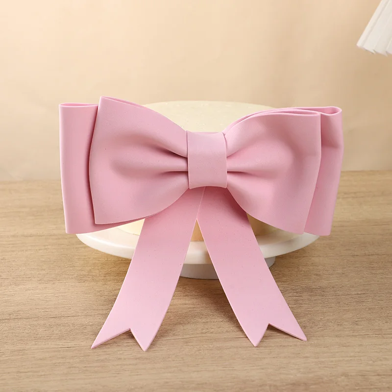 Rosa Schleifen-Kuchendekorationen aus EVA-Schaum, Schleifen-Kuchendekorationen für Hochzeit, Geburtstag, Babyparty, Partyzubehör, DIY-Geschenkbox-Verpackung, Dekoration – Detail 6