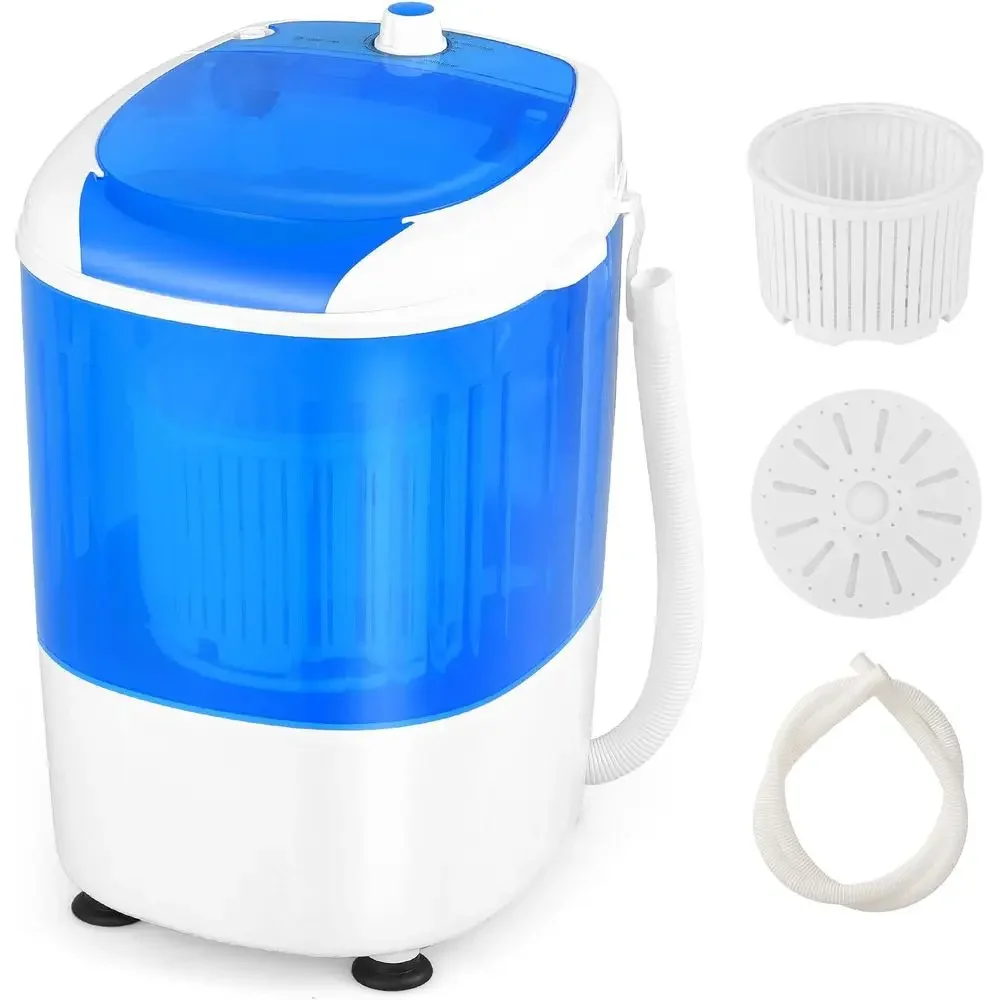 Mini Lavadora Eléctrica Compacta con Secadora por Centrifugado, Capacidad de 5.5 lb, Eficiente Energéticamente, Diseño Duradero para el Hogar, Autocaravanas y Viajes, Azul