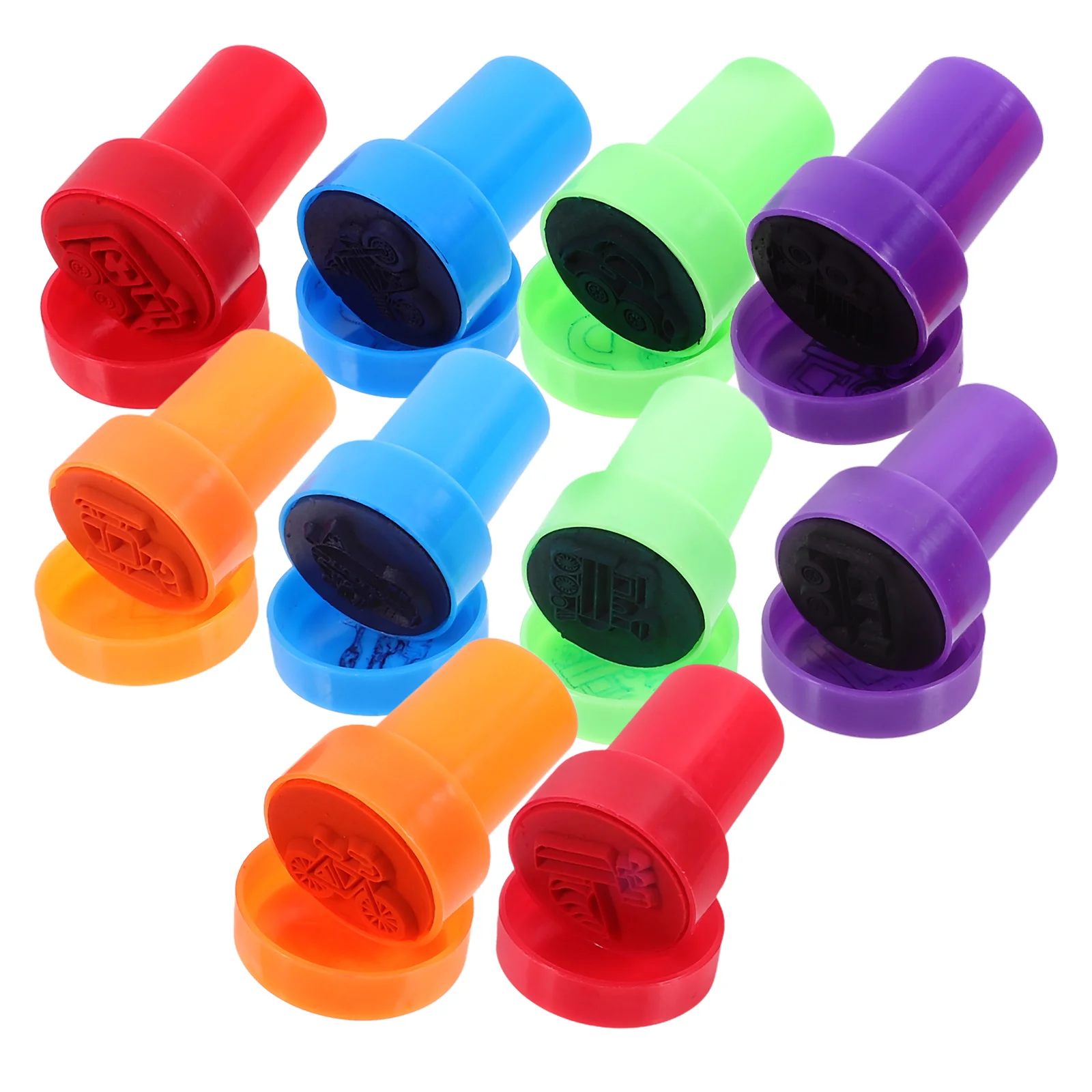 

10 Pcs Transportation Stamp Diary DIY Plastic Party Favors Stampers Pattern Stamps Golf Ball