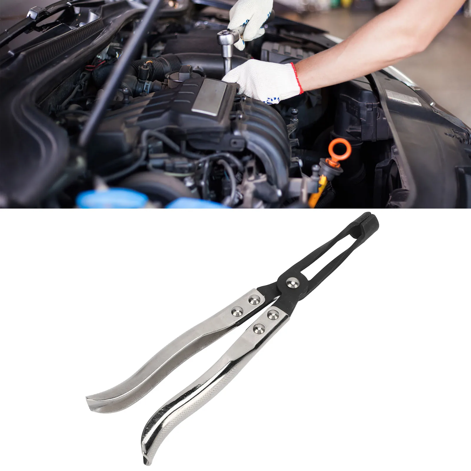 

Valve Stem Seal Plier Long Neck Carbon Steel Removal Install Tool Universal for Car Maintenance