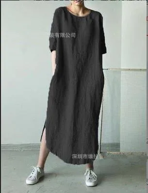 Linnen Losse Moederschap Tops Jurken Voor Zwangere Vrouwen Geplooide Korte Mouw Jurk Vestidos Outfits Zwangerschap Kleding Plus Size