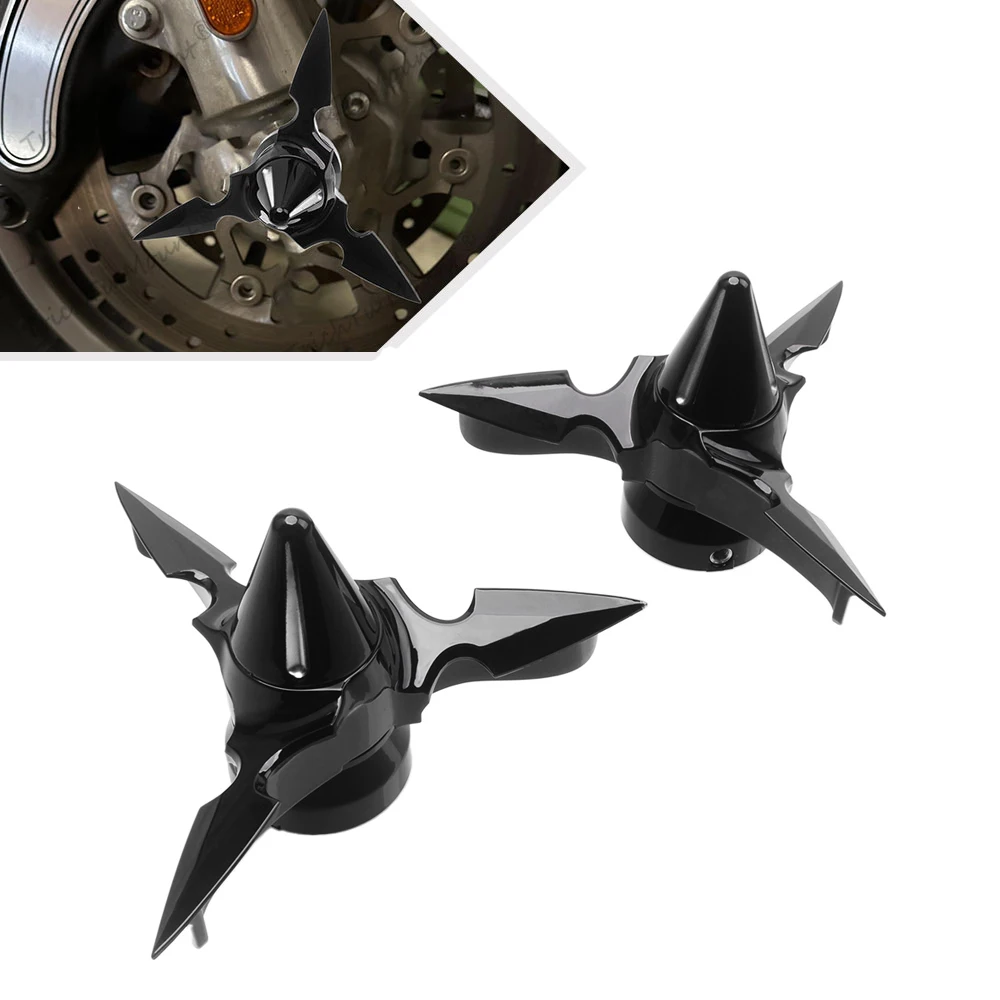 

Fit For Harley Dyna Softail Touring Sportster Street VRSC 1984-2025 Pair Motorcycle Front Axle Nut Cover Caps