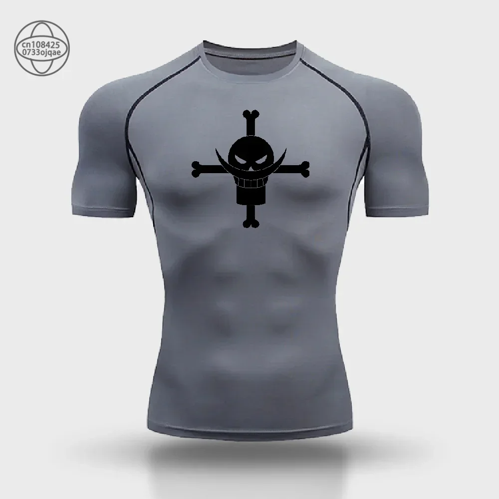 Summer Quick-drying Breathable Thin T-shirt Gym Bodybuilding Training Short-sleeved Men's Fashion Compression Shirt S-3XL