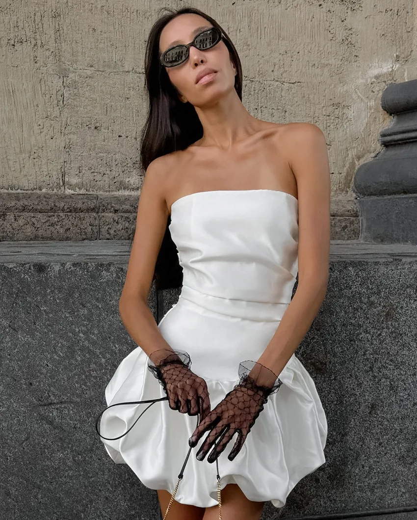 Abito da festa di compleanno per socialite per donna Abito con reggiseno senso di design di nicchia Coltiva solo gonna con boccioli di fiori Gonna di lusso