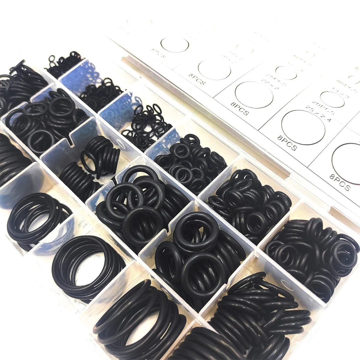 740PCS 800PCS Universal Boxed Black Nitrile Silicone Rubber Combination O-ring Nitrile Rubber Repair Seal Gasket Assortment Set