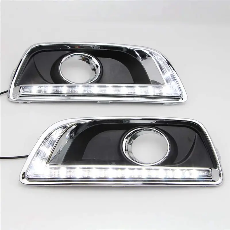 A95E-For Chevy Malibu 2012-2015 LED Daytime Running Lights Fog Lamp Turn Signal Light–3 Colors : White , Yellow , Blue